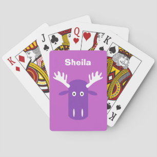 Moose Head Pop Art custom monogram playing cards