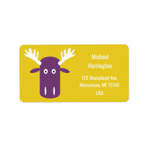 Moose Head Pop Art custom text labels