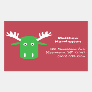 Moose Head Pop Art custom text stickers