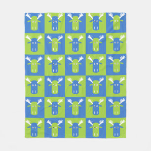Moose Head Pop Art fleece blankets