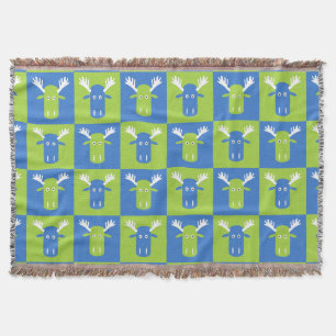 Moose Head Pop Art throw blanket
