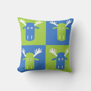 Moose Head Pop Art throw pillows