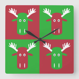 Moose Head Pop Art wall clock
