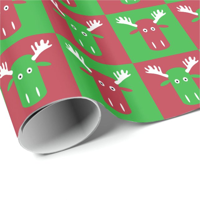 Moose Head Pop Art wrapping paper (Roll Corner)