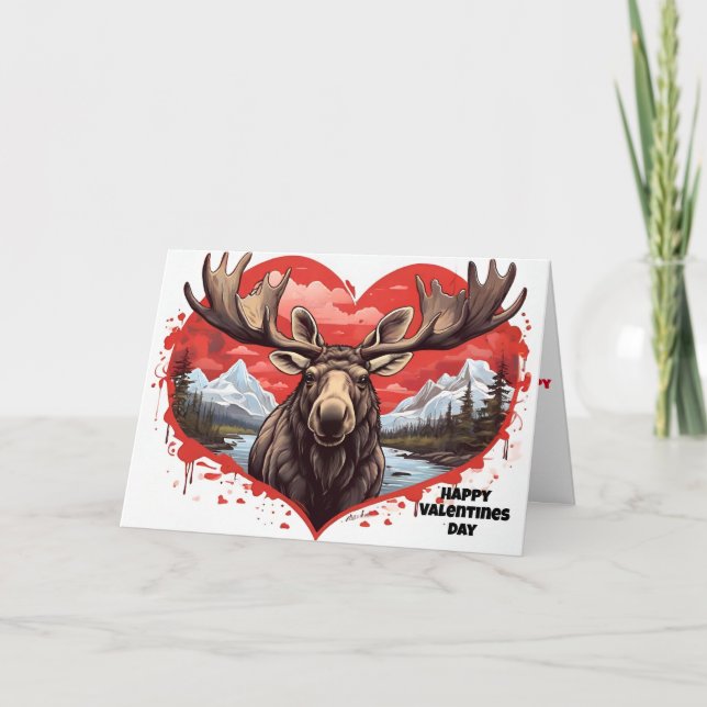 Moose heart shaped background  card (Front)