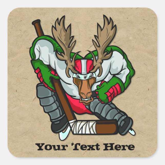 Moose Hockey Square Sticker (Front)
