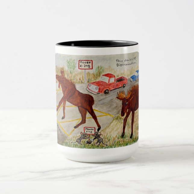 Moose Humour Combo Mug, 15 oz Mug (Center)