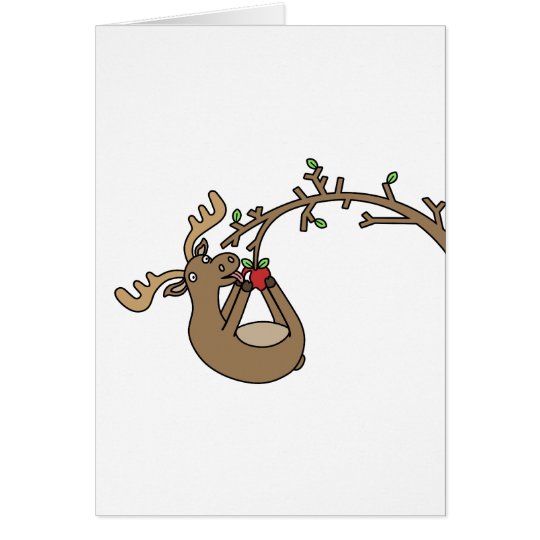 Moose in Apple Tree Card