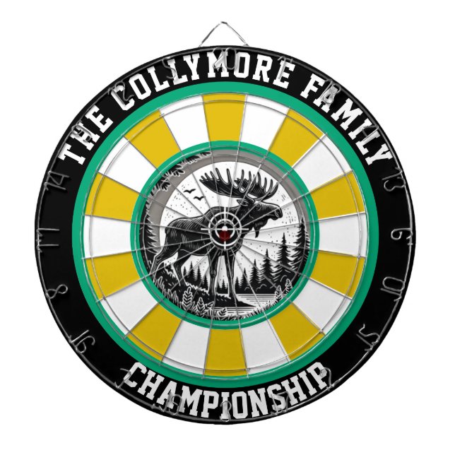 Moose in Forest Aim Design Dartboard (Front)