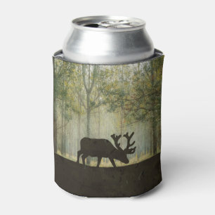 Moose in Forest Illustration Can Cooler