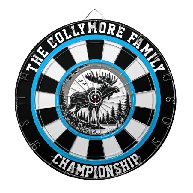 Moose in Forest Target Design Dartboard (Front)