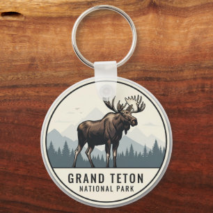 Moose in Grand Teton National Park Key Ring