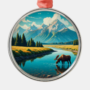 Moose in Grand Teton National Park Metal Ornament