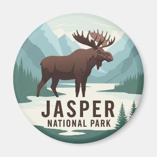 Moose in Jasper National Park Canada Travel Magnet