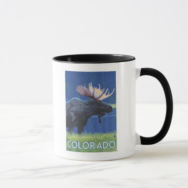 Moose in MoonlightColorado Mug (Right)