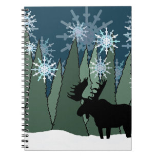 Moose in Snowflake Forest Notebook