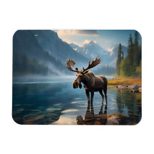 Moose in the lake magnet