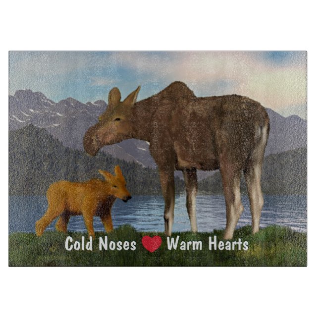 Moose In The Meadow Cutting Board (Front)