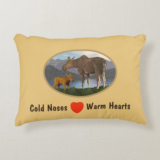 Moose in the Meadow Decorative Cushion (Front)