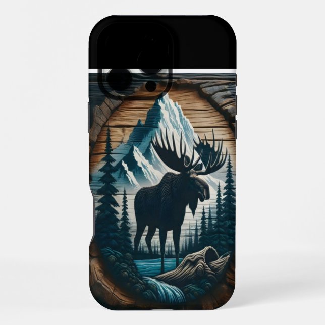 Moose In The Mountains iPhone Case (Back)