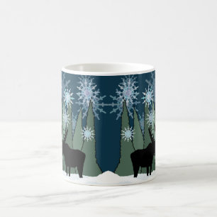 Moose in the Snowy Forest Coffee Mug
