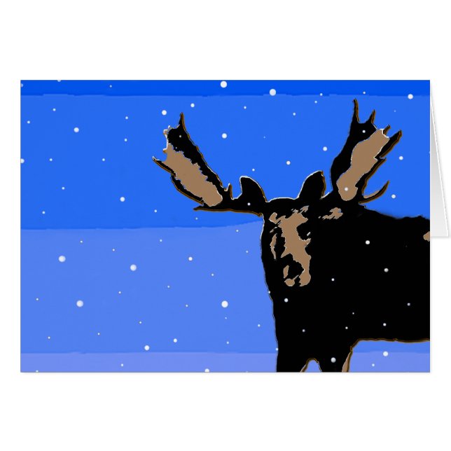 Moose in Winter  - Original Wildlife Art (Front Horizontal)