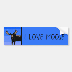 Moose in Winter  - Original Wildlife Art Bumper Sticker