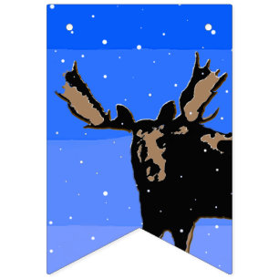 Moose in Winter  - Original Wildlife Art Bunting