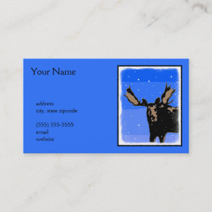 Moose in Winter - Original Wildlife Art Business Card