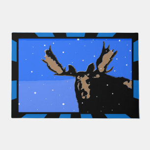 Moose in Winter  - Original Wildlife Art Doormat