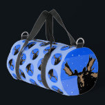 Moose in Winter  - Original Wildlife Art Duffle Bag<br><div class="desc">Moose in Winter portrait,  original painting.   We specialise in cute and funny original art. Buy this for yourself or as a great gift for your Moose loving friends. Be creative - click on CUSTOMIZE to add/remove/change text,  resize the picture,  change colours or anything else the customisation tool will allow!</div>