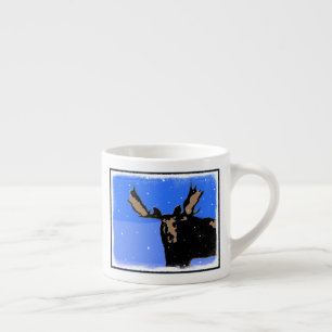 Moose in Winter  - Original Wildlife Art Espresso Cup