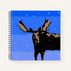 Moose in Winter - Original Wildlife Art Notebook