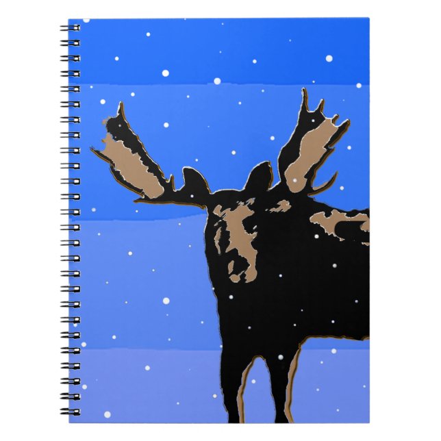 Moose in Winter  - Original Wildlife Art Notebook (Front)