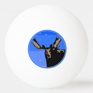 Moose in Winter  - Original Wildlife Art Ping Pong Ball