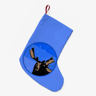 Moose in Winter - Original Wildlife Art Small Christmas Stocking