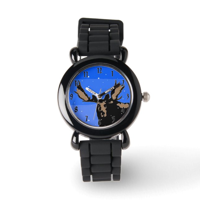 Moose in Winter  - Original Wildlife Art Watch (Front)