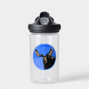 Moose in Winter  - Original Wildlife Art Water Bottle