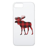 Moose iPhone Case Buffalo Plaid Christmas Moose