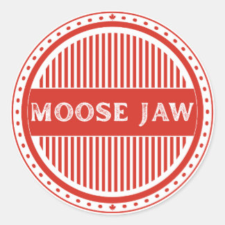 Moose Jaw City Pride Emblem – Canadian Identity Classic Round Sticker
