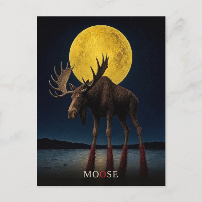Moose Long Socks gothic Surreal Postcard (Front)