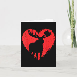 Moose Lover Valentines Day Cute Red Heart Wild Ani Card