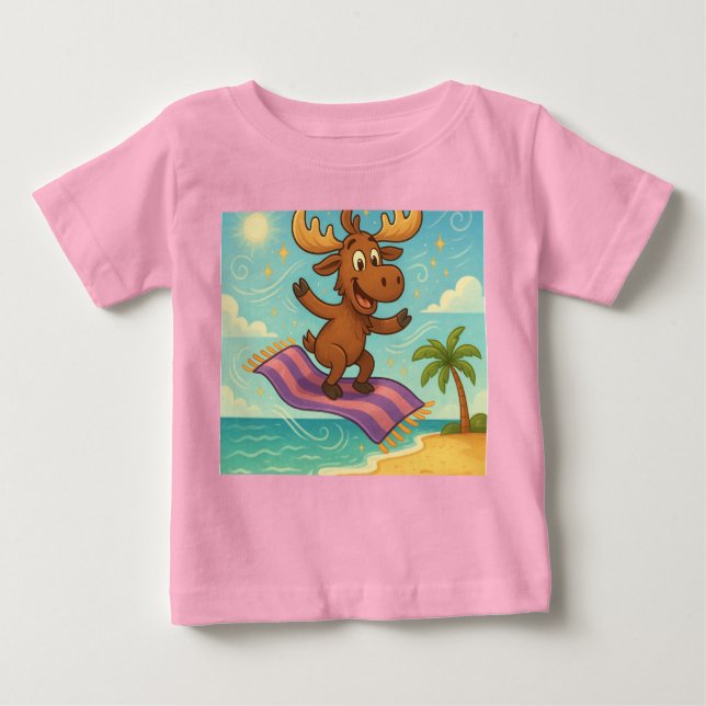 Moose & Magic Beach Towel – Dreamy Adventure Kids Baby T-Shirt (Front)