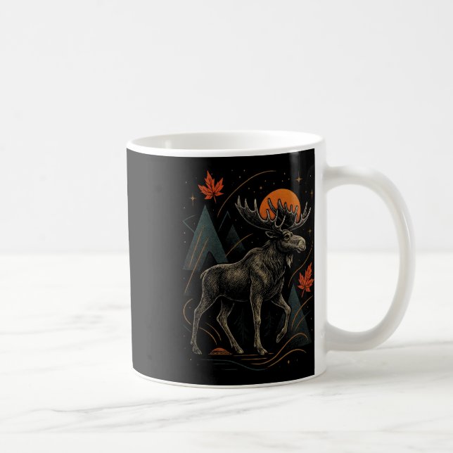 Moose Nature Wilderness Autumn Adventure Forest  Coffee Mug (Right)