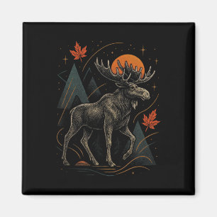 Moose Nature Wilderness Autumn Adventure Forest Magnet