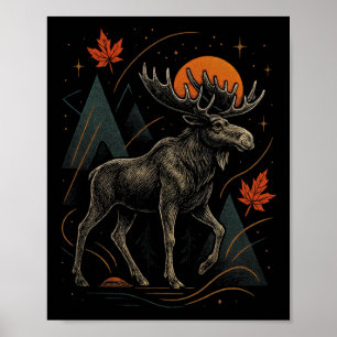 Moose Nature Wilderness Autumn Adventure Forest  Poster