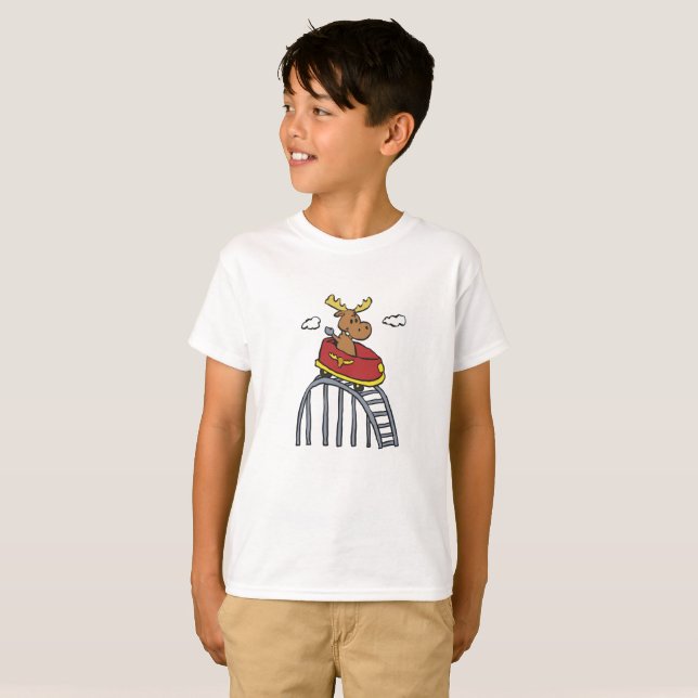 Moose on Roller Coaster | choose background colour T-Shirt (Front Full)