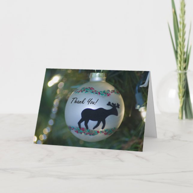 Moose Ornament Thank You Card (Front)