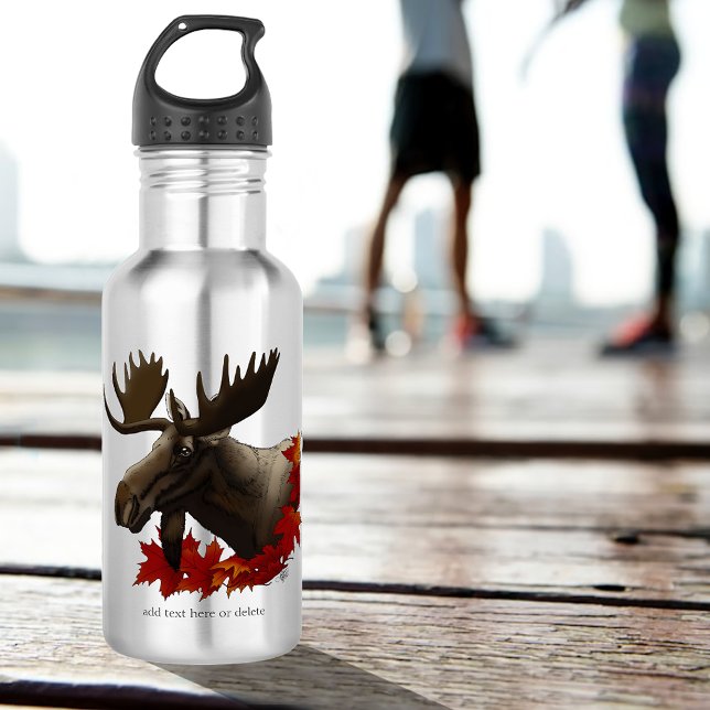 Moose Red Maple Leaves 532 Ml Water Bottle (Creator Uploaded)