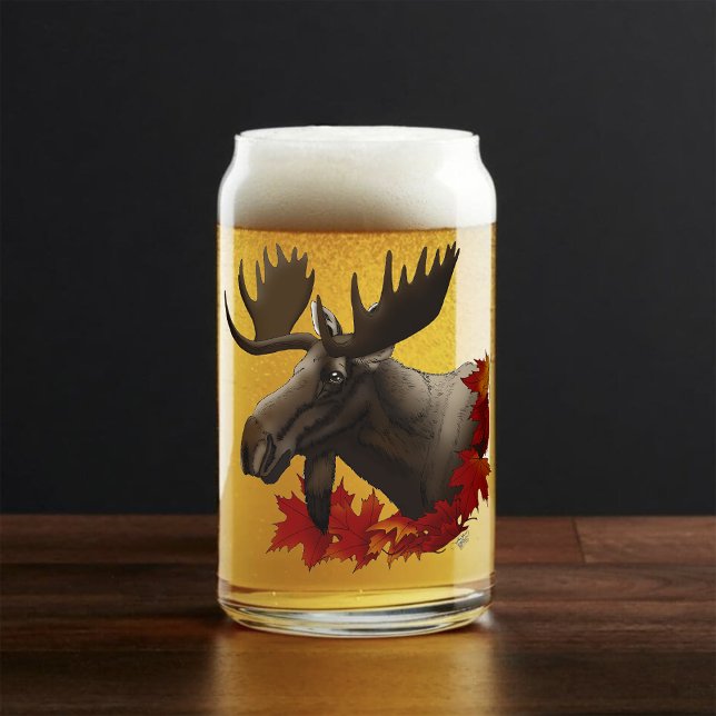 Moose Red Maple Leaves Can Glass (Creator Uploaded)